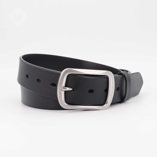 Handcrafted Genuine black Leather Belts – brushed polish Pin Buckle, Stylish, Durable, Adjustable Waist Belts for Men, Perfect Gift for Him