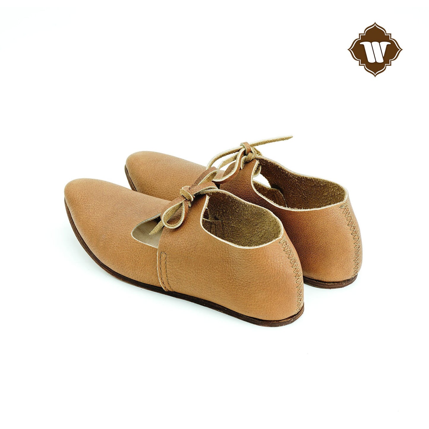 Westland Crafts Medieval Renaissance Latchet Shoes Handcrafted 15th Century Leather Footwear for Women, Authentic Historical Attire