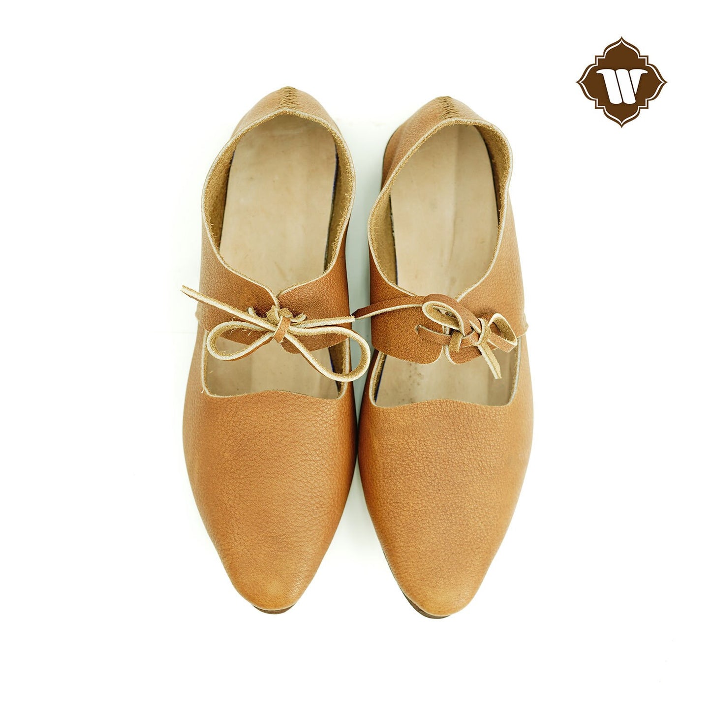 Westland Crafts Medieval Renaissance Latchet Shoes Handcrafted 15th Century Leather Footwear for Women, Authentic Historical Attire