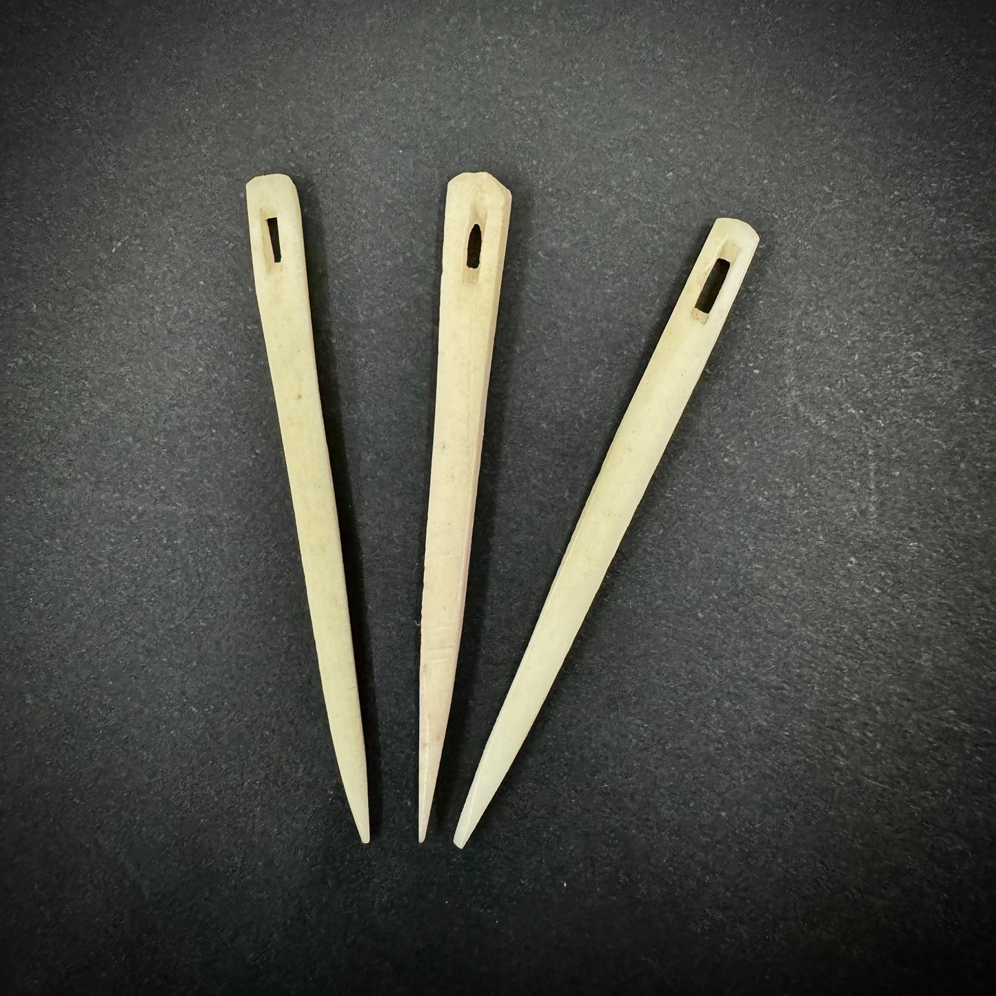 Handcrafted Medieval 2-Inch Bone Needles Perfect for Crafting and Sewing Projects