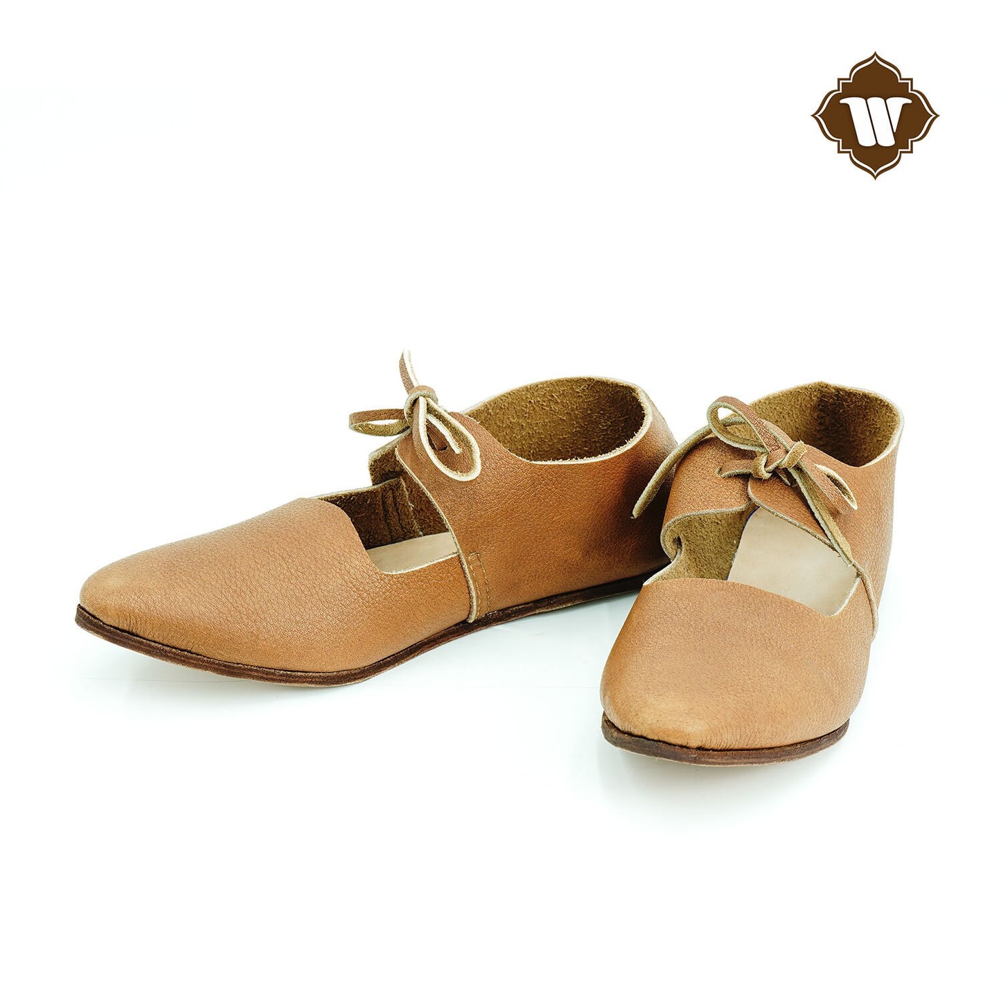 Westland Crafts Medieval Renaissance Latchet Shoes Handcrafted 15th Century Leather Footwear for Women, Authentic Historical Attire
