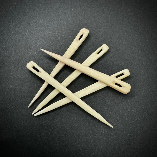 Handcrafted Medieval 2-Inch Bone Needles Perfect for Crafting and Sewing Projects