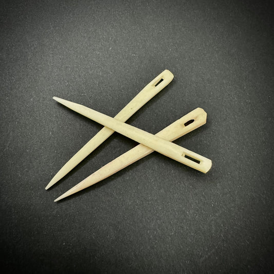 Handcrafted Medieval 2-Inch Bone Needles Perfect for Crafting and Sewing Projects