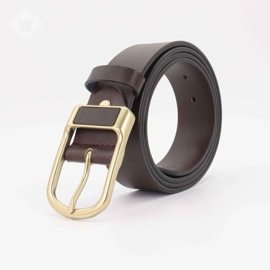 Handcrafted Brown Genuine Leather Pin Buckle Belts – Stylish, Durable, Adjustable Waist Belts for Men & Women