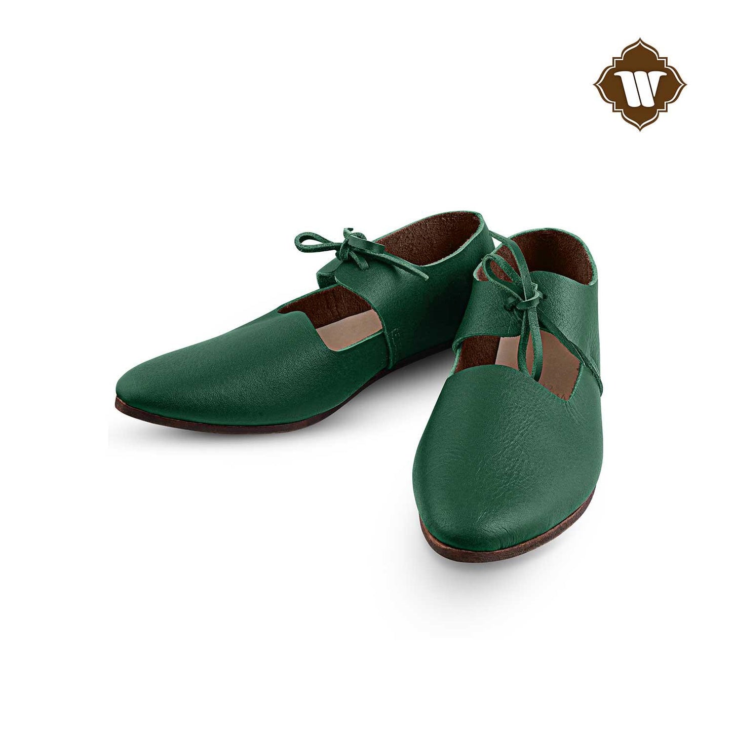 Westland Crafts Medieval Renaissance Latchet Shoes Handcrafted 15th Century Leather Footwear for Women, Authentic Historical Attire